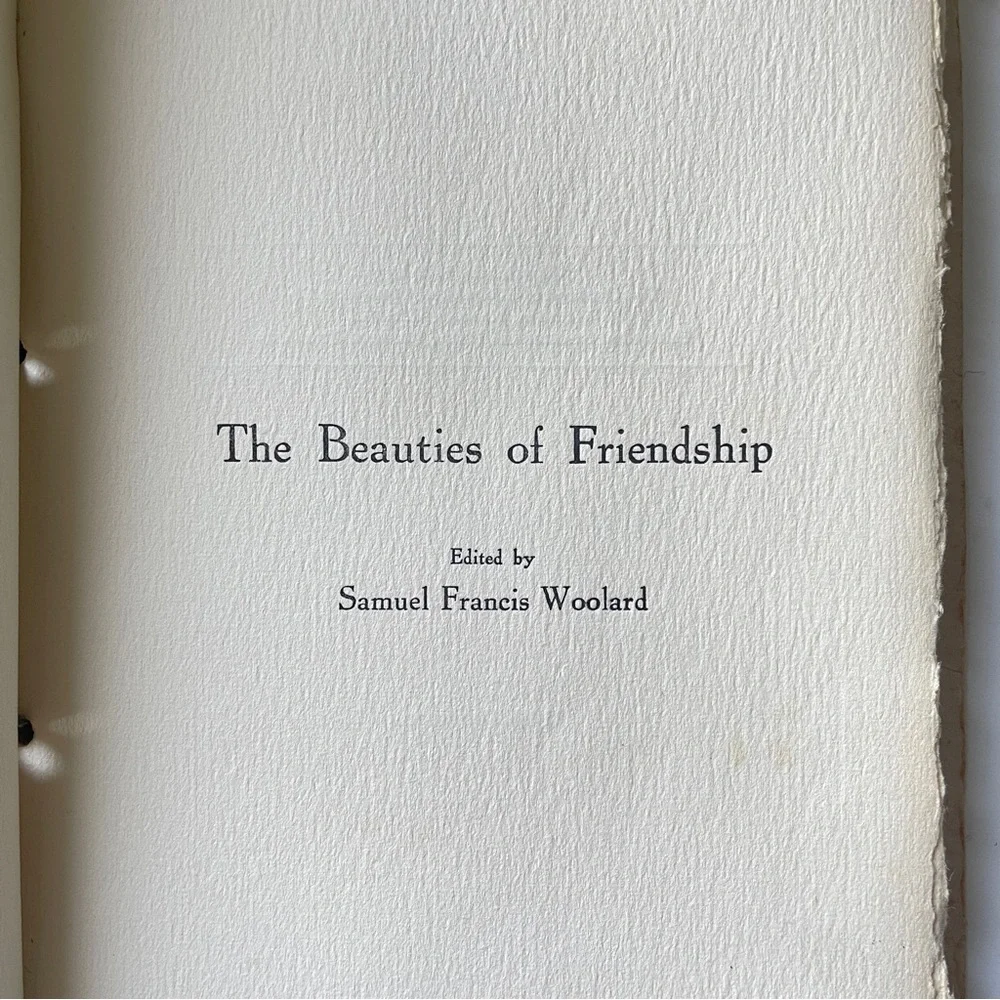 Antique 1909 The Beauties of Friendship Book Samuel Francis Woolard Rare Edition - Picture 3 of 11